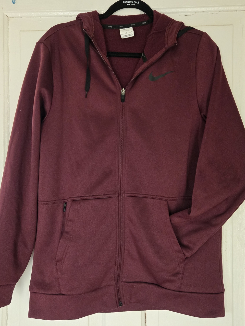 Nike Therma Fit Hoodie Training Dri Fit Maroon Red Full Zip Size Medium Athletic